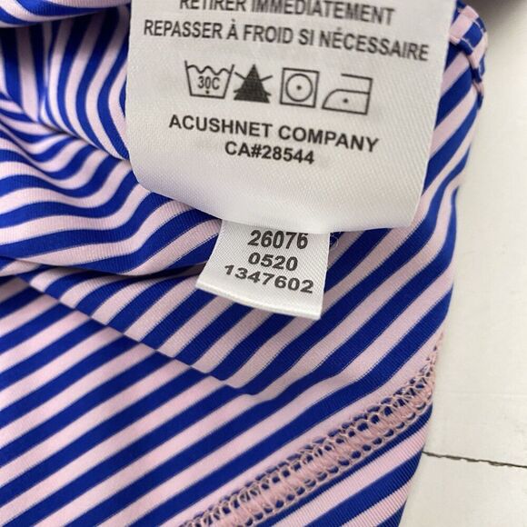 FootJoy Purple Pink Striped FJ Performance Golf Polo Shirt Men's Medium Active - Picture 7 of 12